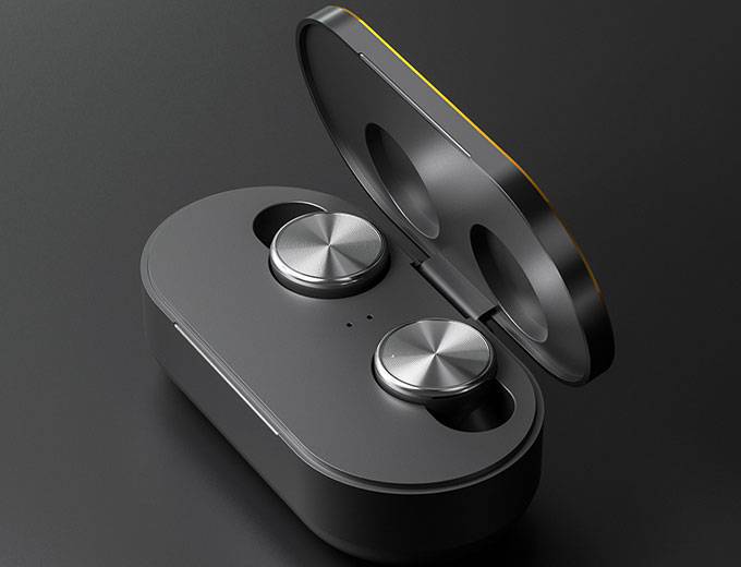 3C數(shù)碼藍牙耳機產品渲染